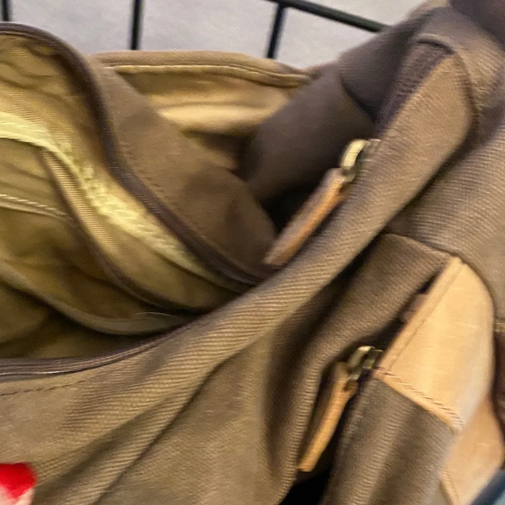 L.L. Bean Olive and Tan Crossbody Bag